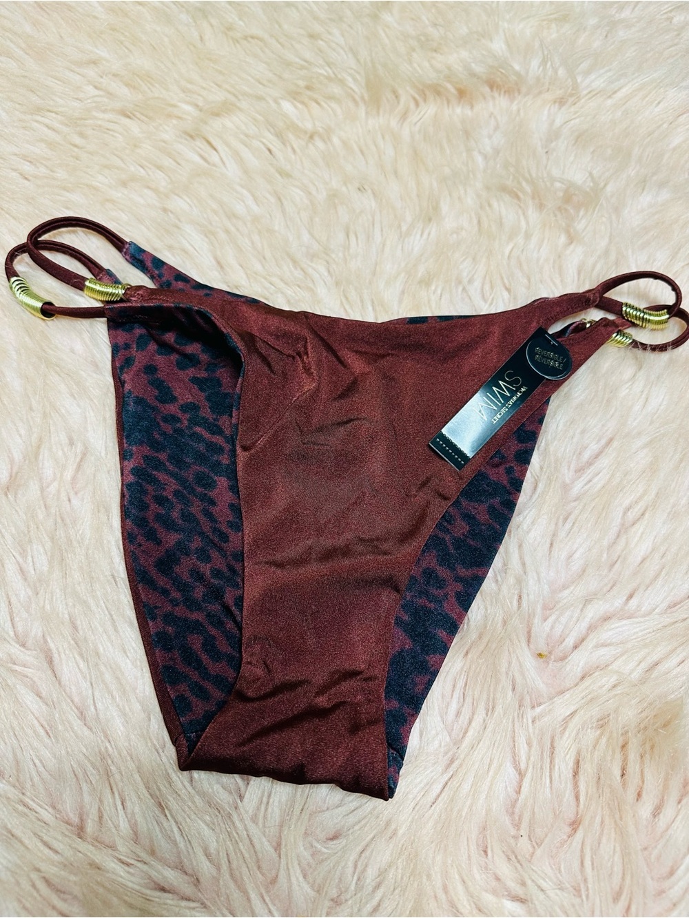 Victoria's Secret Reversible Cut-Out Rings Swim Bikini Bottom NWT Size L